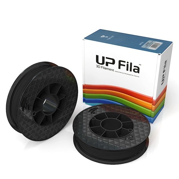Box of UP GenuinPremium ABS 1.75mm diameter filament 2 spools of 500g per pack in black